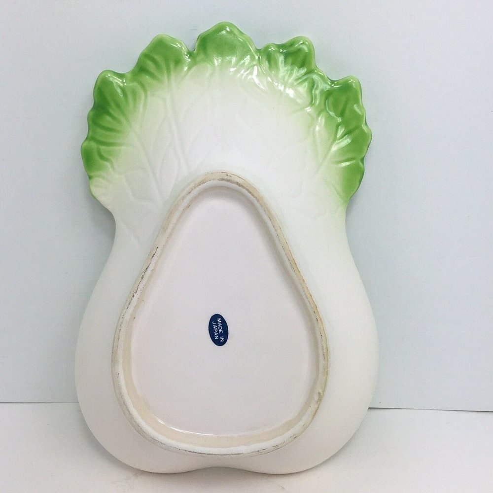 Celery Shaped Ceramic Dish Vintage Japan Vegetable Bok Choy Bowl Decor Display - Picture 2 of 12